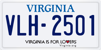 VA license plate VLH2501