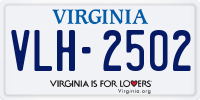 VA license plate VLH2502