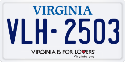 VA license plate VLH2503