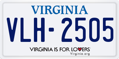 VA license plate VLH2505