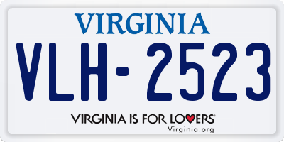 VA license plate VLH2523
