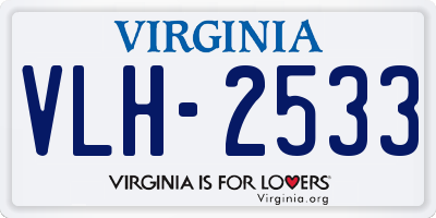 VA license plate VLH2533