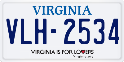 VA license plate VLH2534