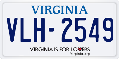 VA license plate VLH2549