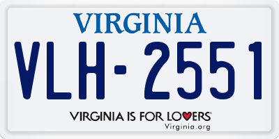 VA license plate VLH2551