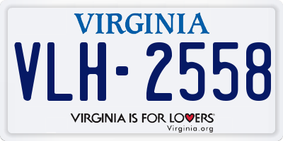 VA license plate VLH2558