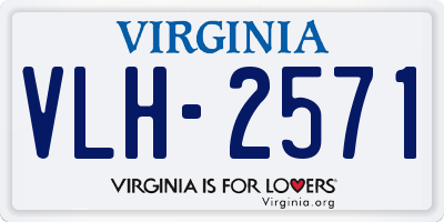 VA license plate VLH2571
