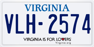 VA license plate VLH2574