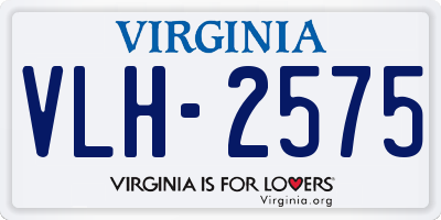 VA license plate VLH2575