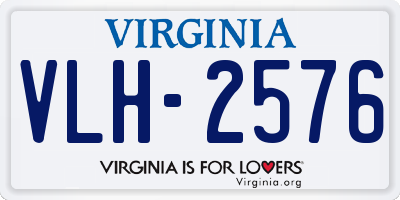 VA license plate VLH2576