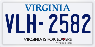VA license plate VLH2582
