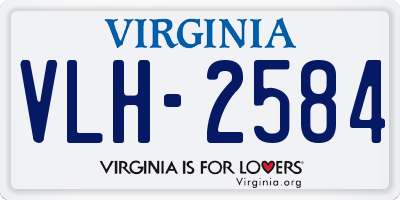 VA license plate VLH2584