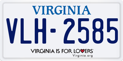 VA license plate VLH2585