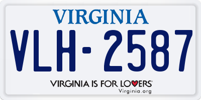 VA license plate VLH2587
