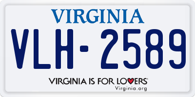 VA license plate VLH2589