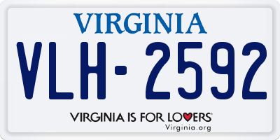 VA license plate VLH2592