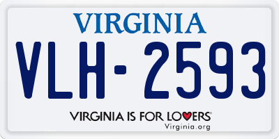 VA license plate VLH2593
