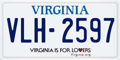 VA license plate VLH2597