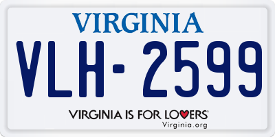 VA license plate VLH2599