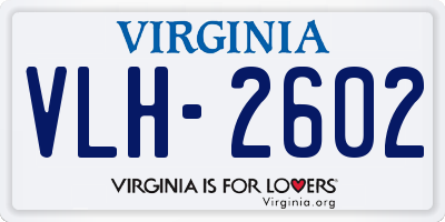 VA license plate VLH2602