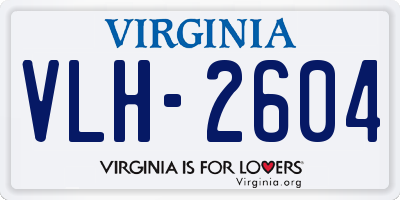 VA license plate VLH2604