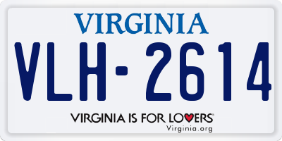 VA license plate VLH2614