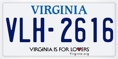 VA license plate VLH2616