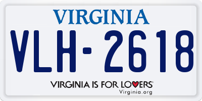 VA license plate VLH2618