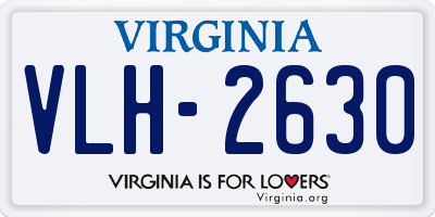 VA license plate VLH2630