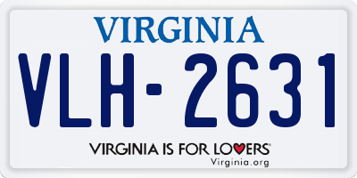 VA license plate VLH2631