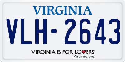 VA license plate VLH2643