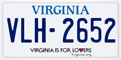 VA license plate VLH2652