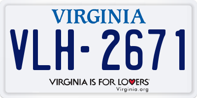 VA license plate VLH2671
