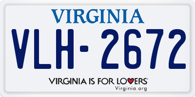 VA license plate VLH2672