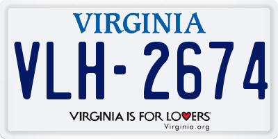 VA license plate VLH2674