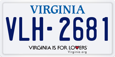 VA license plate VLH2681