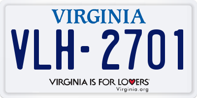 VA license plate VLH2701