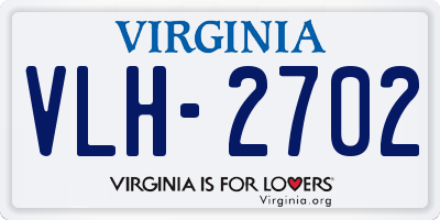 VA license plate VLH2702