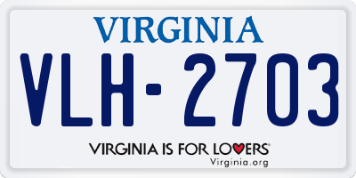 VA license plate VLH2703