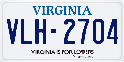 VA license plate VLH2704