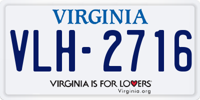 VA license plate VLH2716