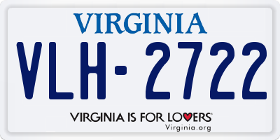 VA license plate VLH2722