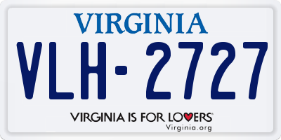 VA license plate VLH2727