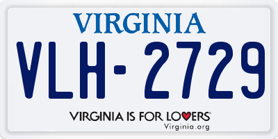 VA license plate VLH2729