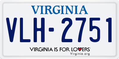 VA license plate VLH2751