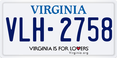 VA license plate VLH2758