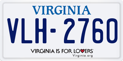 VA license plate VLH2760