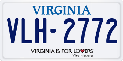 VA license plate VLH2772