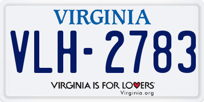 VA license plate VLH2783
