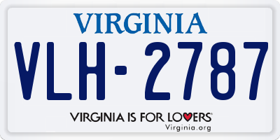 VA license plate VLH2787